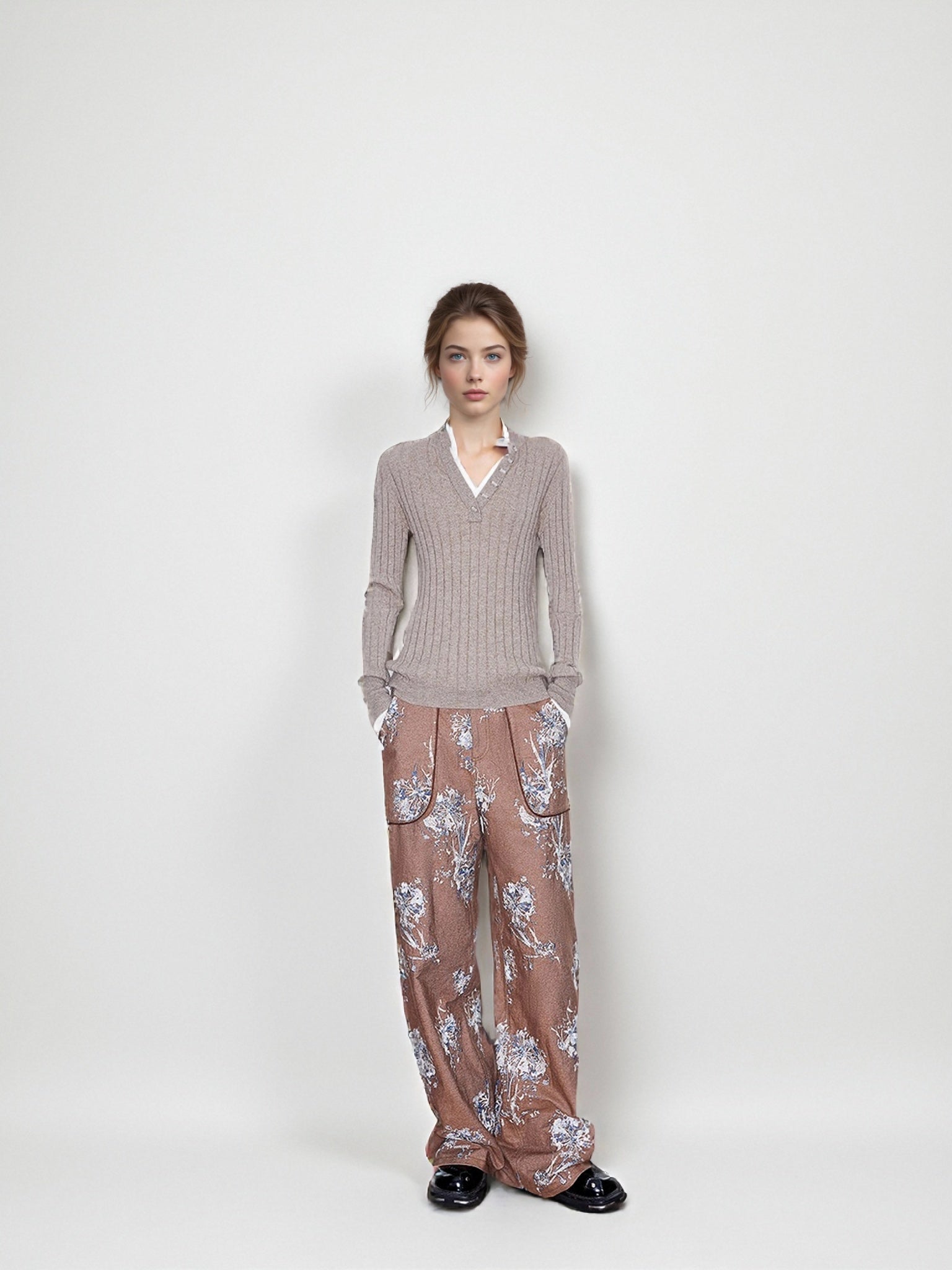 MUKZIN Linglong 'bamboo joint' Slim-fit Cashmere Blended Sweater