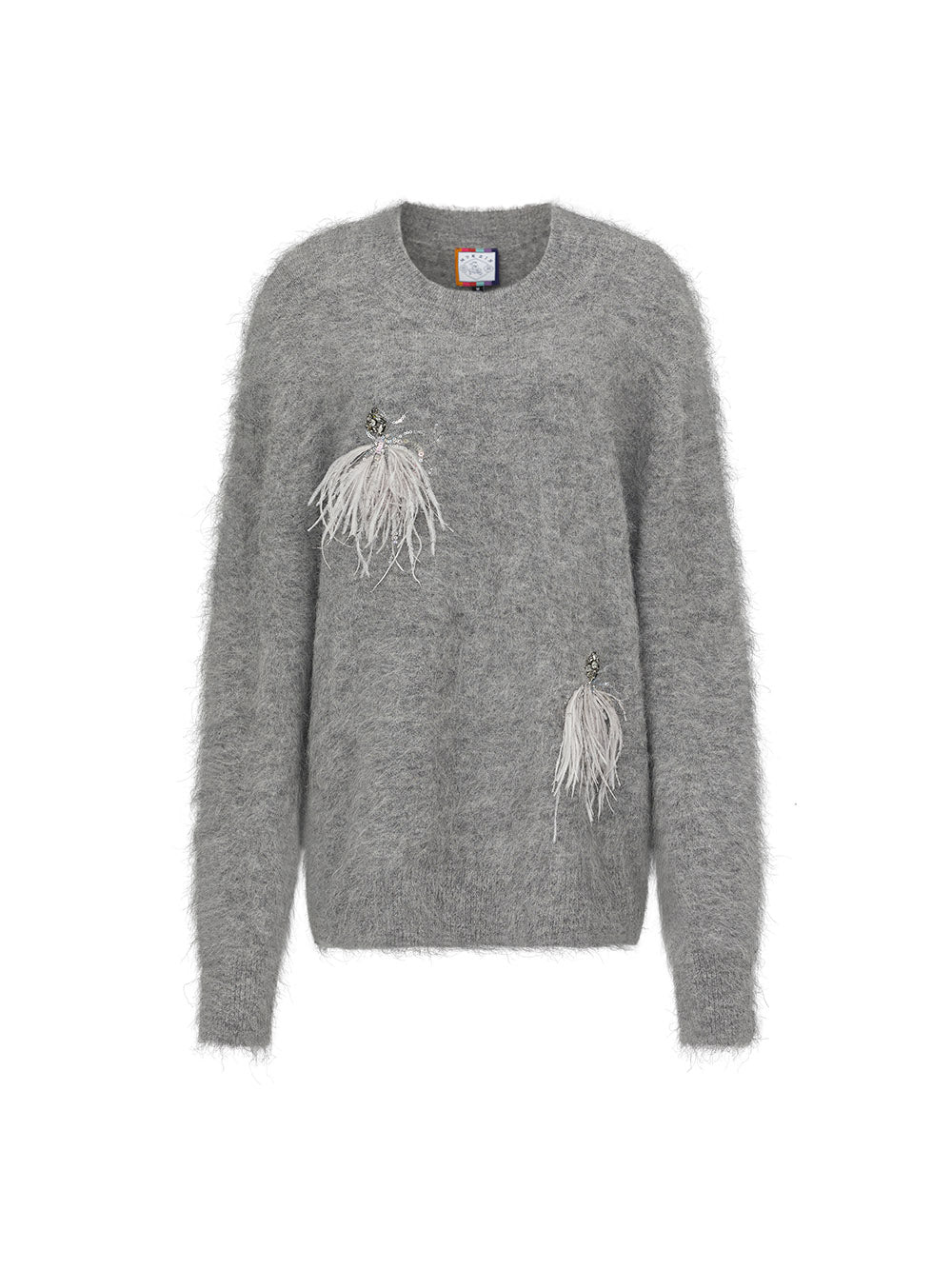 MUKZIN Linglong "Playing Fish" Embroidered Knitted Sweater