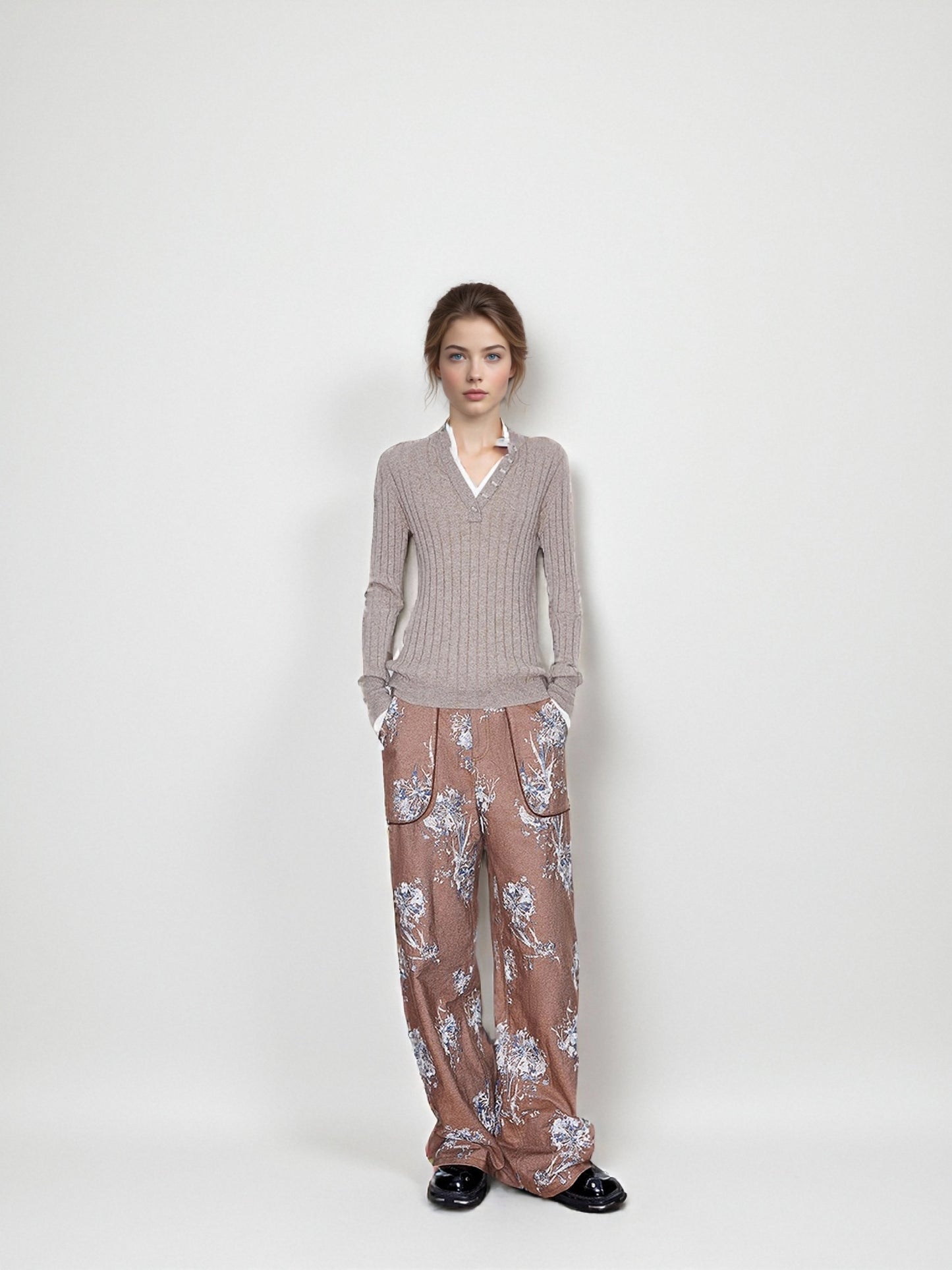 MUKZIN Linglong 'bamboo joint' Slim-fit Cashmere Blended Sweater