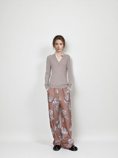 MUKZIN Linglong 'bamboo joint' Slim-fit Cashmere Blended Sweater