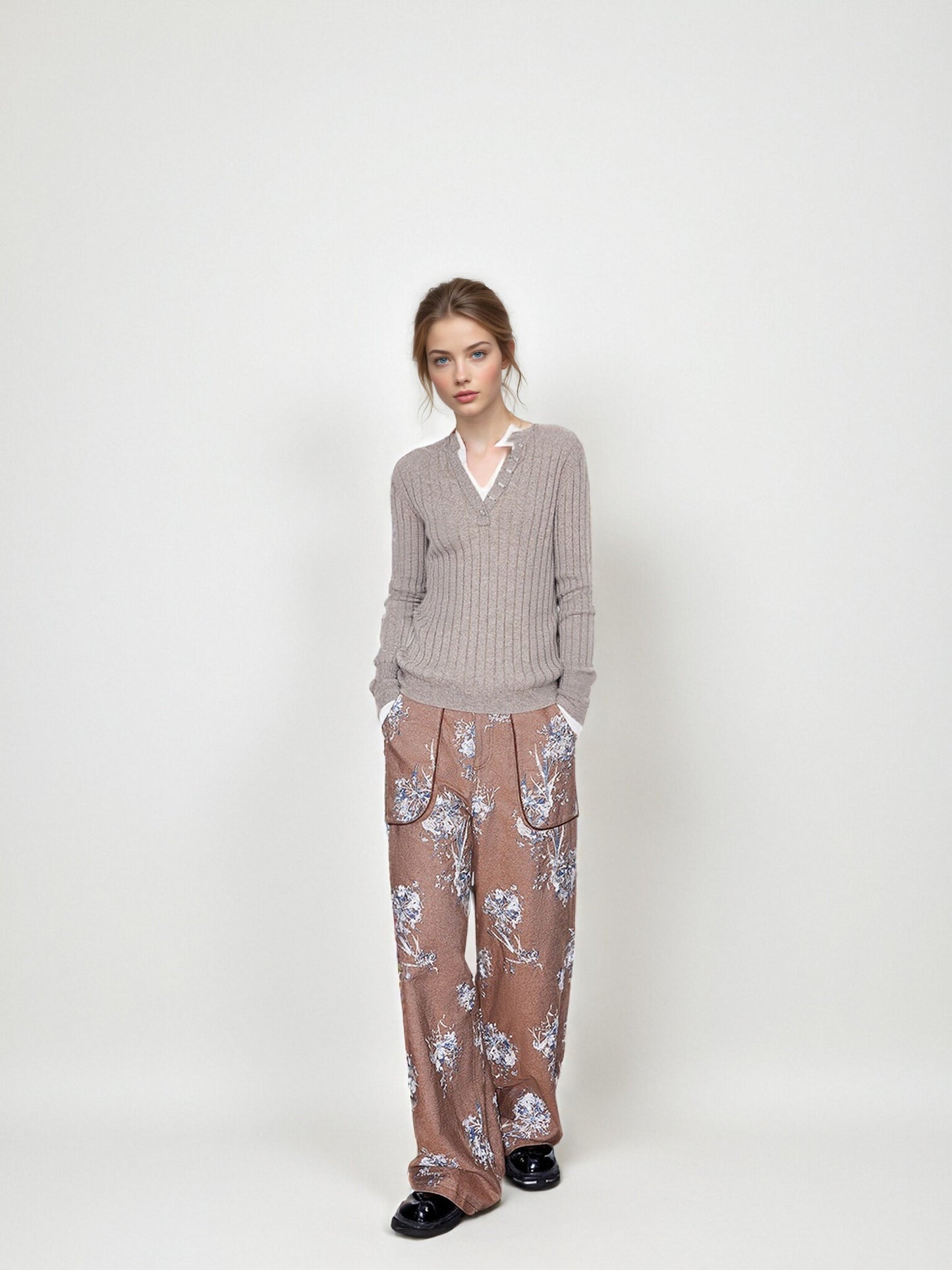 MUKZIN Linglong 'bamboo joint' Slim-fit Cashmere Blended Sweater