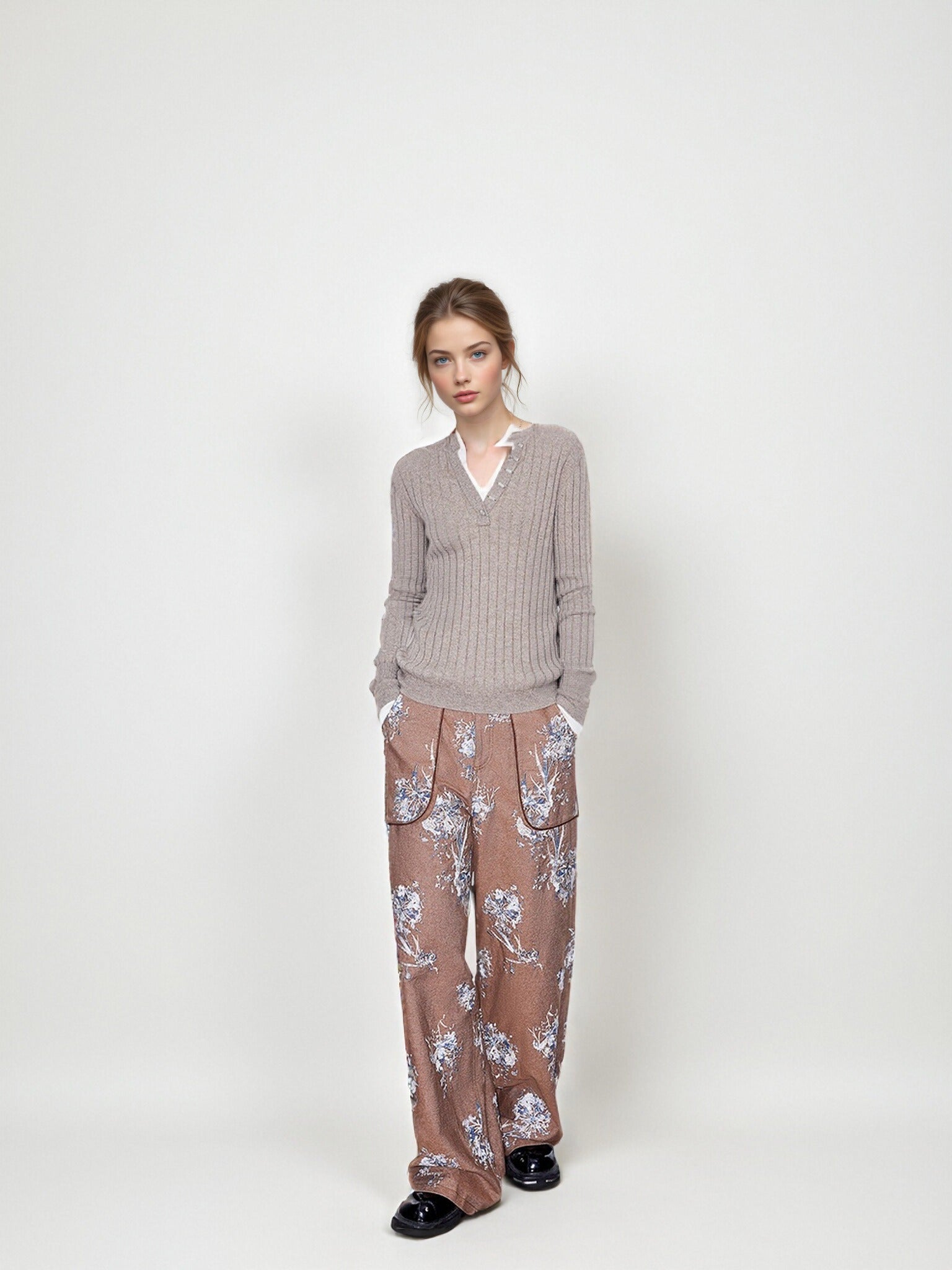 MUKZIN Linglong 'bamboo joint' Slim-fit Cashmere Blended Sweater