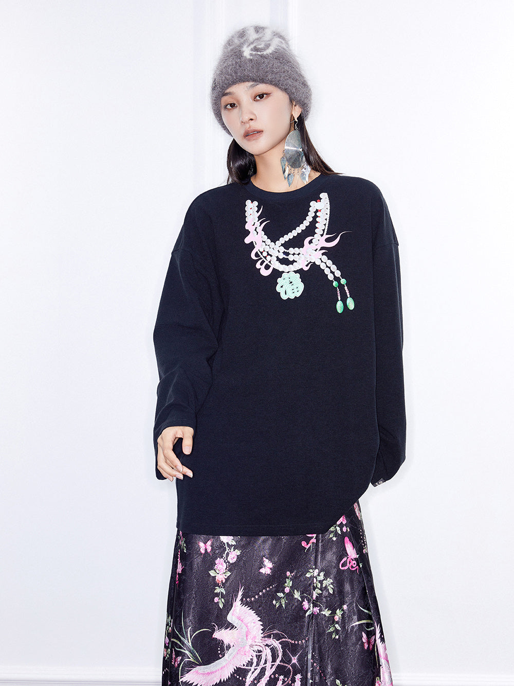 MUKZIN  Linglong  Long - sleeve Sweatshirt