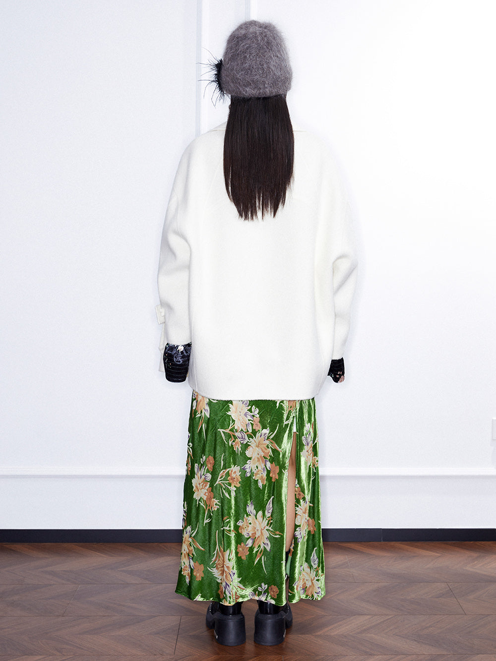 MUKZIN Linglong“Winter Snow”Heavyweight Reversible Wool Coat