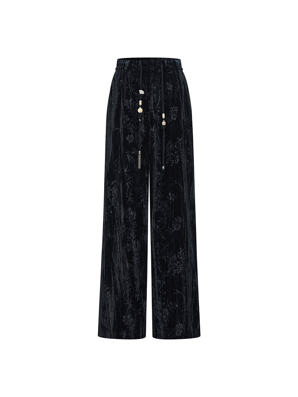 MUKZIN Linglong“Soft Armor” Chinese Style Velvet Wide-Leg Pants