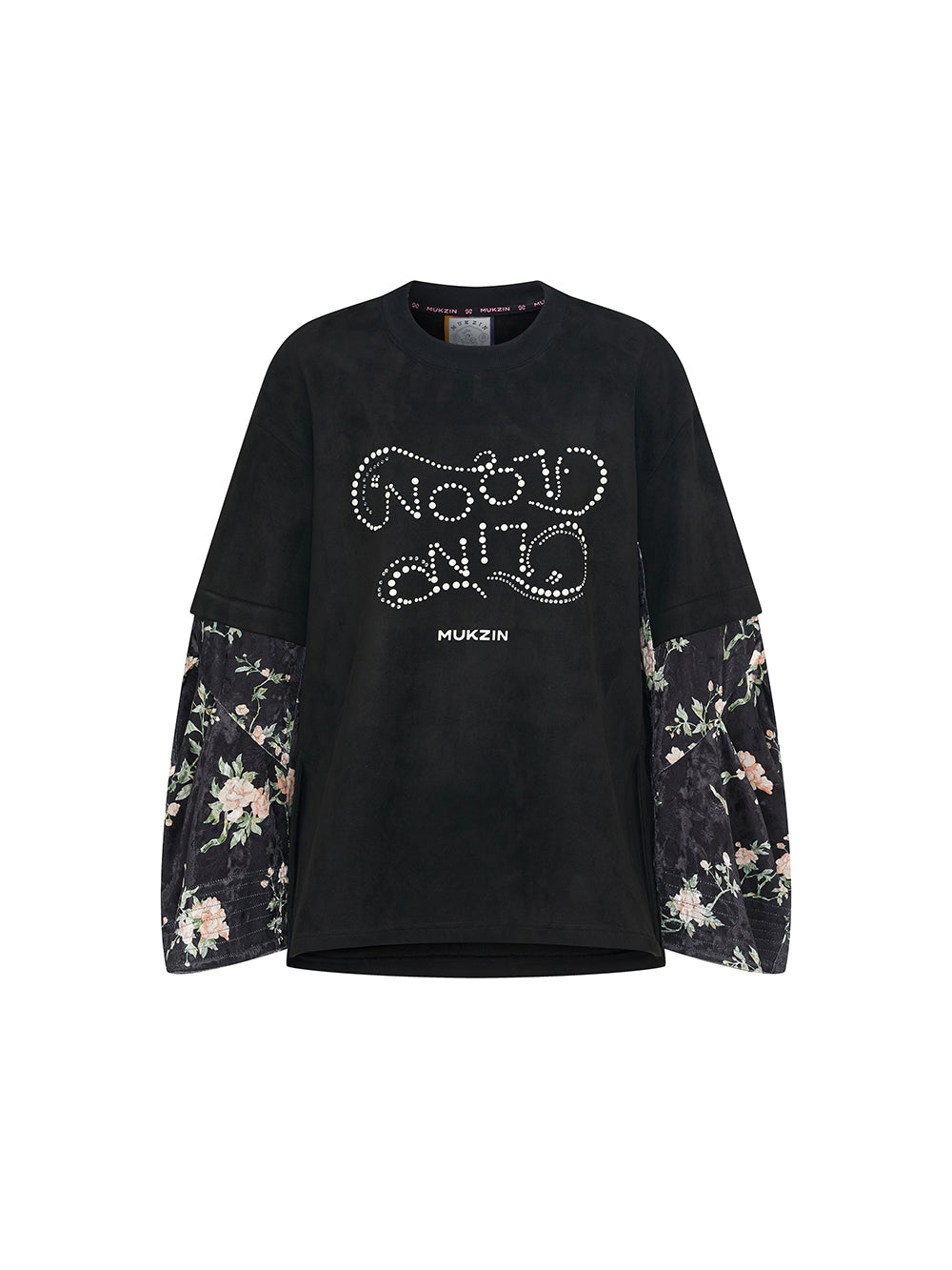 MUKZIN Linglong“Soft Armor”Round Neck Faux Two-Piece Sweatshirt